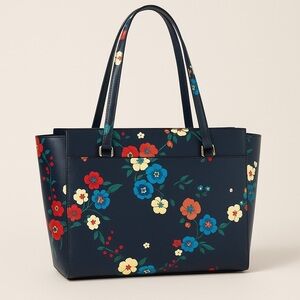 Tory Burch Parker Floral Bouquet Elegant Feminine Spacious Tote Bag | GUC
